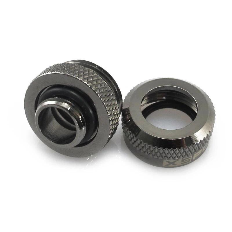 XSPC Savienotājs G1/4 uz 14mm Hardtube, melns hroms - 8 gab.