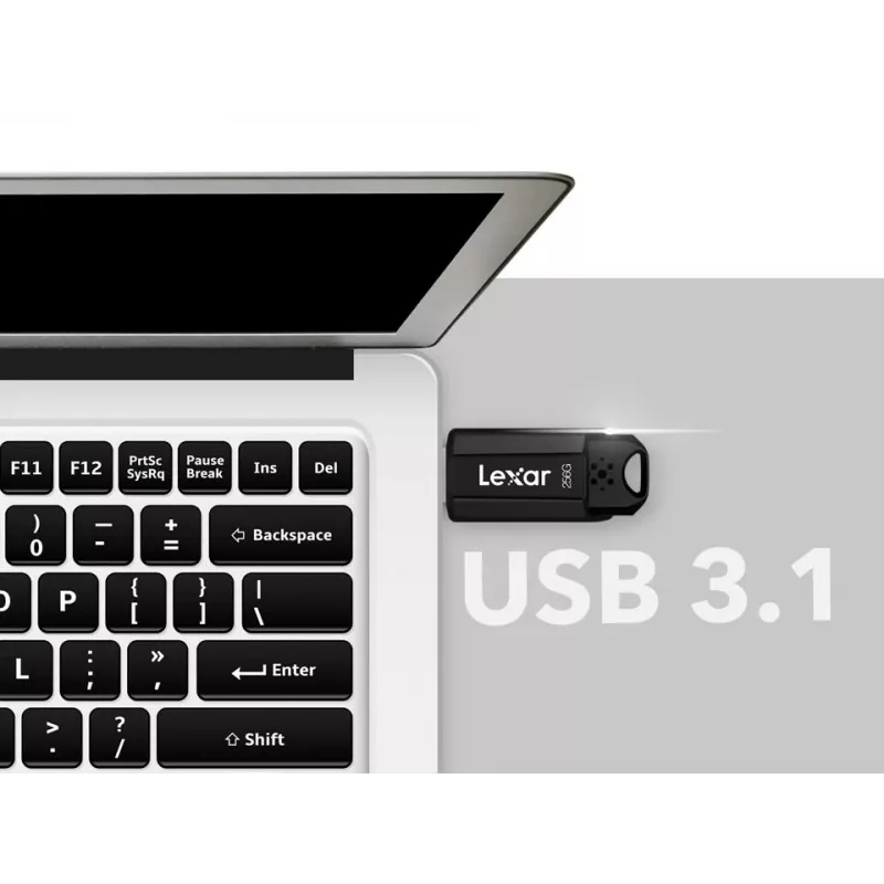 Lexar JumpDrive S80 USB zibatmiņa, 256 GB, USB Type-A, USB 3.2 Gen 1, melna, 20 g