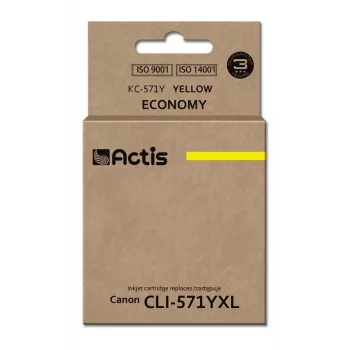 Actis KC-571Y tinte (aizstājējs Canon CLI-571Y; standarta; 12 ml; dzeltena)