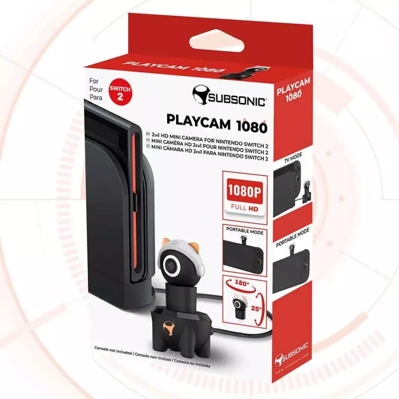 Subsonic Playcam 1080 2in1 HD Mini kamera Nintendo Switch 2 sarkanā krāsā
