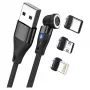 RealPower MagneticCharge3 kabelis 1 m USB A melns