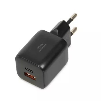 Ārējais tīkla strāvas adapteris IBOX ILUC42B 12V 2A, 33W, USB-A + USB-C PD3.0, QuickCharge 3.0, universāls