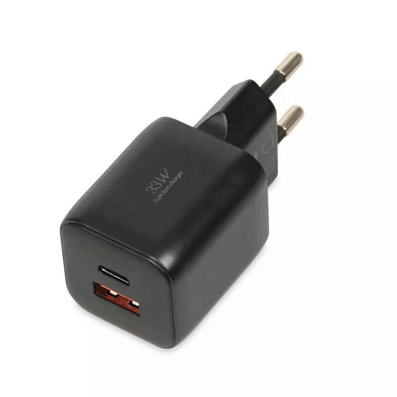 Ārējais tīkla strāvas adapteris IBOX ILUC42B 12V 2A, 33W, USB-A + USB-C PD3.0, QuickCharge 3.0, universāls