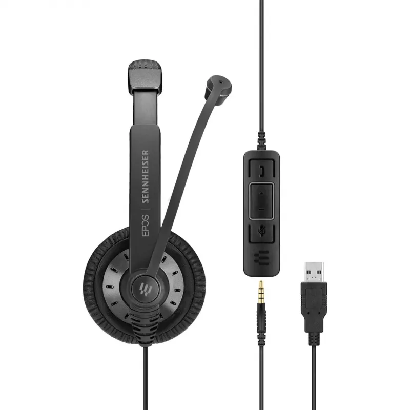 EPOS | SENNHEISER IMPACT SC 75 USB MS austiņas ar vadu, galvas saite, savienojums/Mūzika USB Type-A, melna