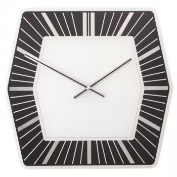 NeXtime pulkstenis 8128zw Hexagon, 43x43 cm, sienas, balts