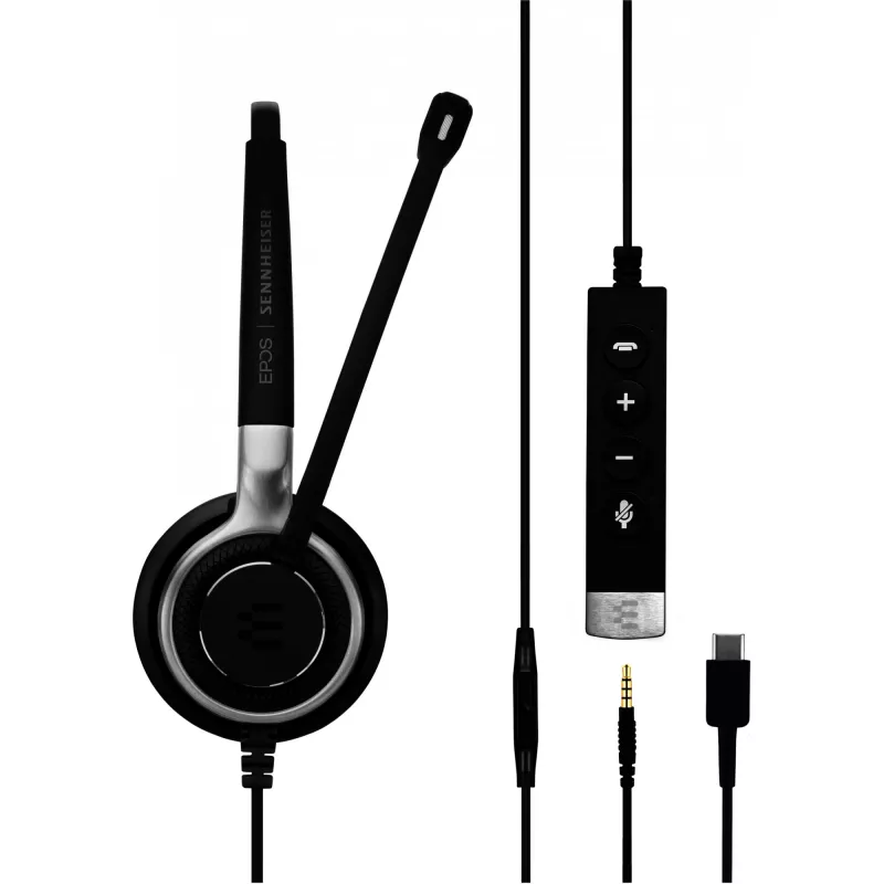 EPOS Sennheiser Headset Impact SC 635 USB-C 3,5mm USBC 3,5mm mono melns sudrabains (1000669)