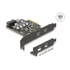 PCI Express x4 karte DELOCK 90345 ar 2 ārējiem USB Type-C portiem