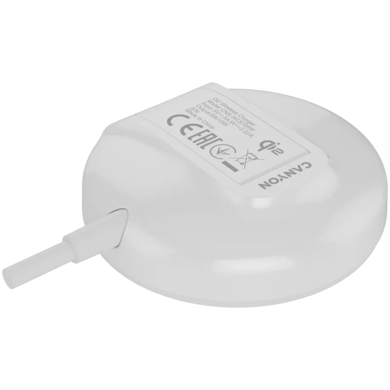 Bezvadu lādētājs CANYON WS-105 15W Qi2 balts – 15W bezvadu uzlāde, saderīgs ar Qi2