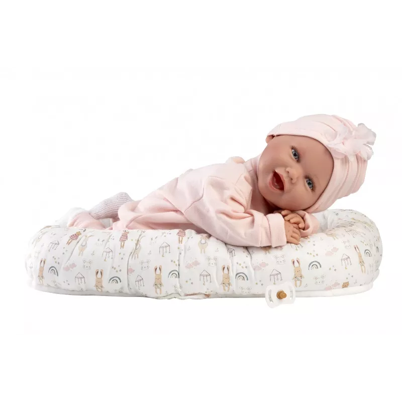 Bērnu lelle Llorens Mimi Baby 42 cm — reālistiska seja, smejas, mīksts ķermenis