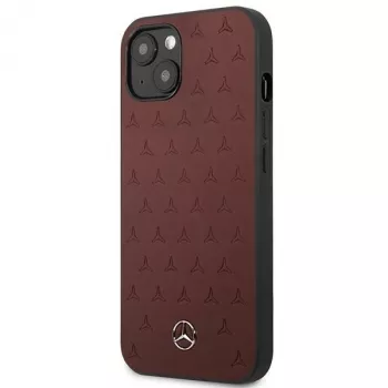 Mercedes MEHCP13SPSQRE iPhone 13 mini 5,4 sarkans/sarkans cietais vāciņš Ādas zvaigžņu raksts