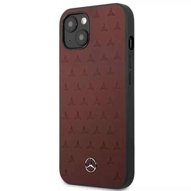 Mercedes MEHCP13SPSQRE iPhone 13 mini 5,4 sarkans/sarkans cietais vāciņš Ādas zvaigžņu raksts