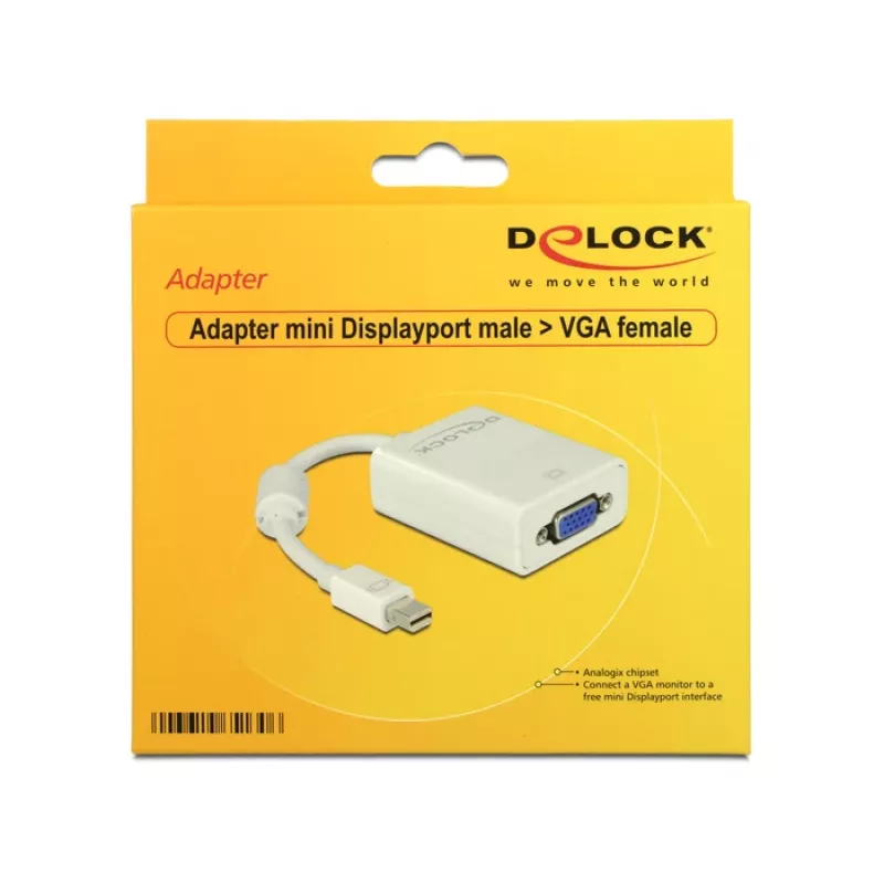 Adapteris mini DisplayPort→VGA DeLOCK 65130