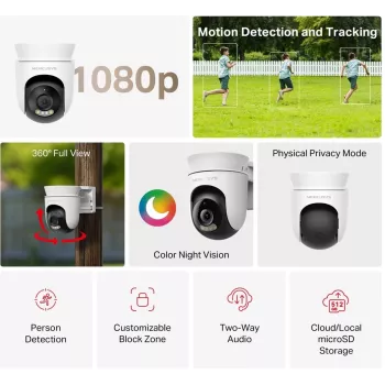Mercusys MC500 āra Pan/Tilt Wi-Fi drošības kamera