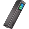 Canyon OnPower 230 TFT ārējais akumulators, 20000 mAh, PD 130 W, 2x USB-C + USB-A, metāla korpuss, tumši pelēks