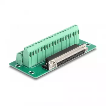 DeLOCK D-Sub 37 pin female to Terminal Block for DIN rail Width 51 mm Depth 116 mm Height 30 mm