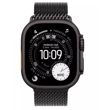 Viedpulkstenis Apple Watch Ultra 3 GPS + Cellular 49mm Melns Titāna Korpuss ar Melnu Titāna Milānas Cilpu Vidējs