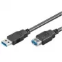 Wentronic Goobay USB 3.0 SuperSpeed pagarinātāja kabelis, melns, 1,8 m - USB 3.0 spraudnis (A tips) > USB 3.0 ligzda (A tips) (93998)