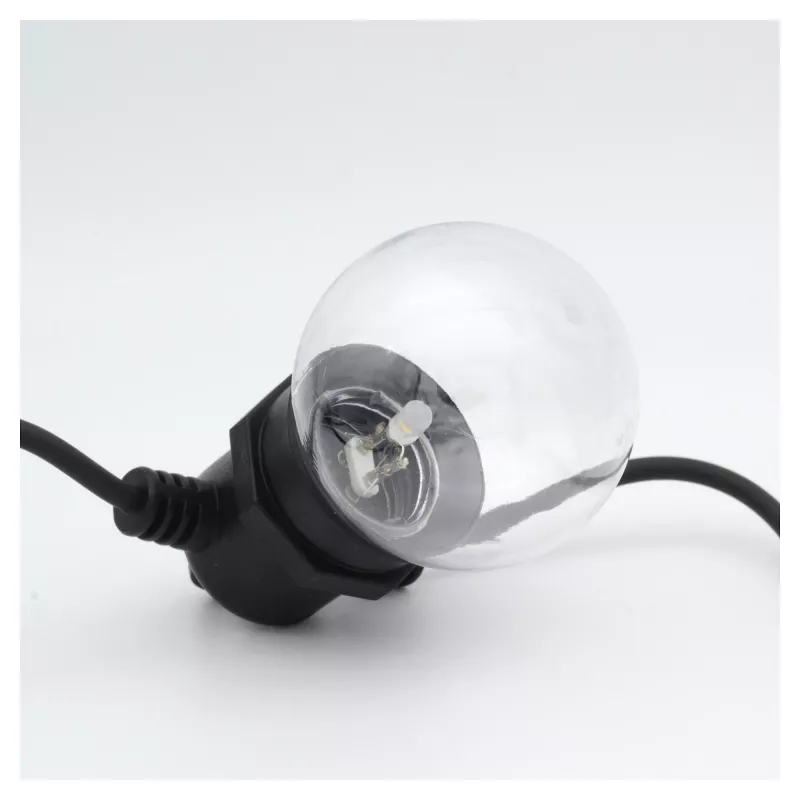 LED virtenes gaisma RealPower 463614 12 lampas silta balta 4.9 m ar baterijām (AA)