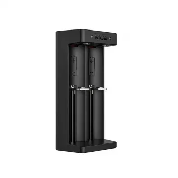 XTAR divu slotu Li-ion bateriju lādētājs 18650 elementiem, USB-C ieeja, 2 sloti, melns, LED indikatori