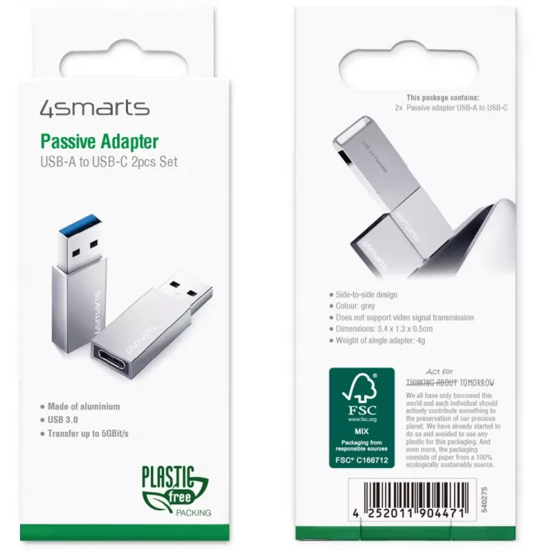 4smarts 540275 USB kabelis pelēks