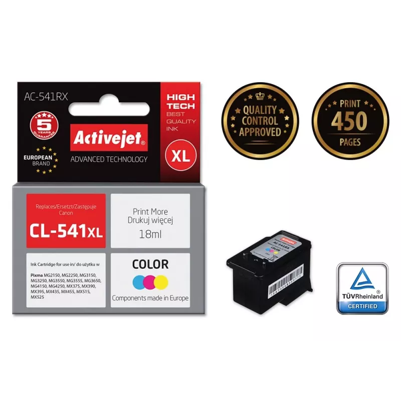 Activejet AC-541RX tinte (Canon CL-541XL aizstājējs; Premium; 18 ml; krāsu)