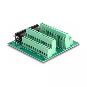 DeLOCK D-Sub HD 44 kontaktu ligzda uz spaiļu bloku DIN sliedei 84 mm x 86 mm x 30 mm