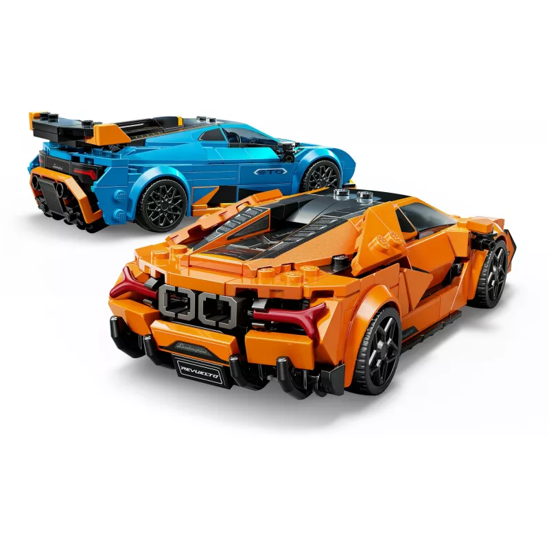 Konstruktors LEGO Speed Champions komplekts 77238 — Lamborghini Revuelto & Huracán STO, 607 detaļas, 2 minifigūras, ieteicamais vecums 10+