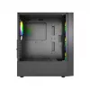 PC Case GEMBIRD Fornax 4300 Midi Tower ATX, rūdīts stikls, 2x3.5 collu nodalījumi, 3x2.5 collu nodalījumi, ARGB ventilatoru atbalsts, USB 3.2 Gen1