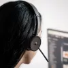 Headset Tellur Voice Pro bezvadu zvanu centra austiņas melnas TLL411007