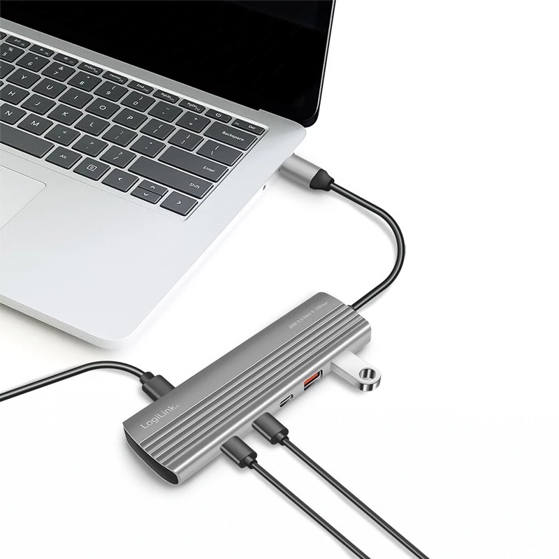 Īpaši plāns USB 3.2 centrmezgls 2xUSB-A, 8xUSB-C, PD, 100W
