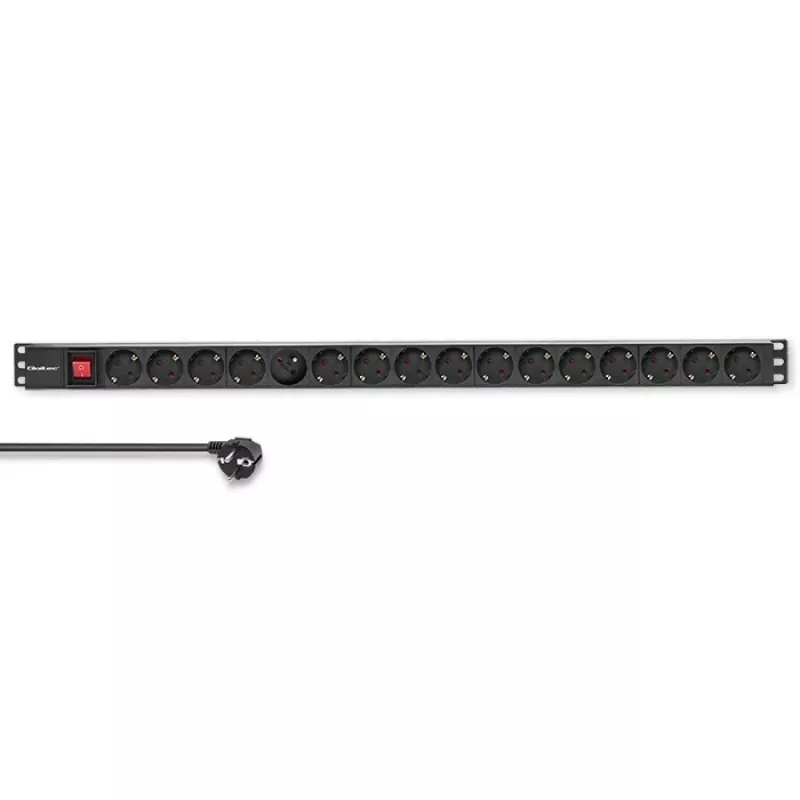 Qoltec Alumīnija PDU RACK | 16A | 16 x Schuko | Vertikāls | 1.8m