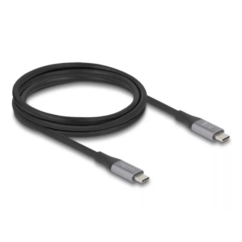 USB kabelis DeLOCK 81192 USB4 Gen 2x2 2m USB C melns pelēks