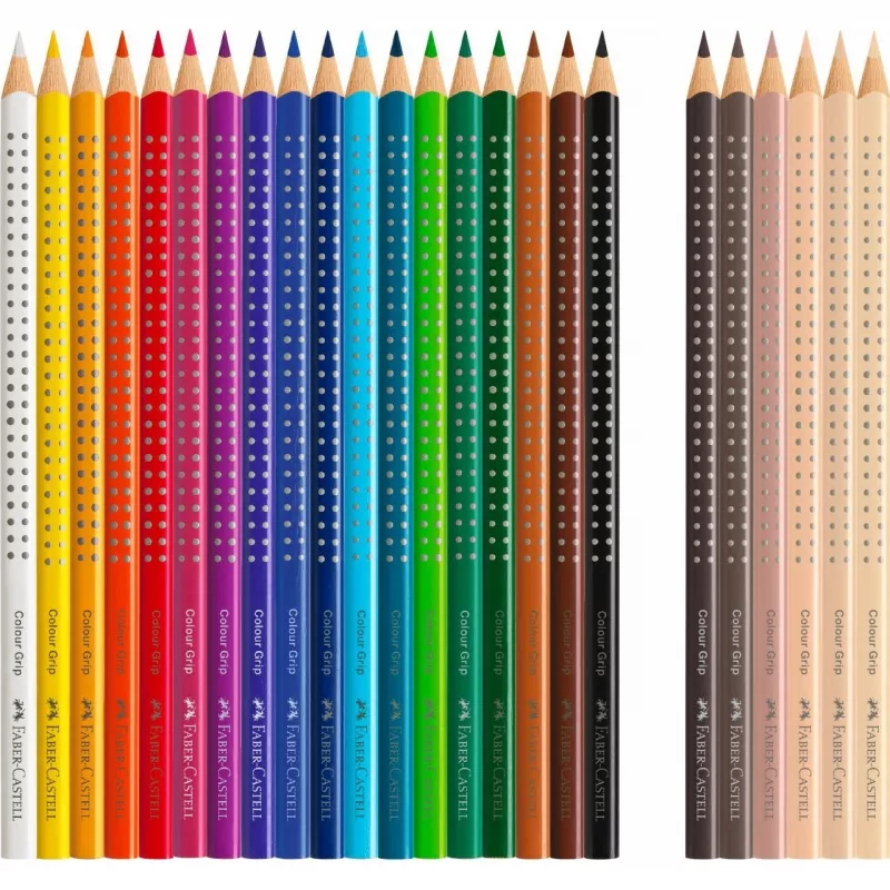 Faber-Castell 112819 Grip Skin Tones krāsainie zīmuļi, 18+6