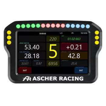 Stūres mērinstrumentu panelis Ascher Racing 4 collu modelis 76080028 sim sacīkšu iekārtām