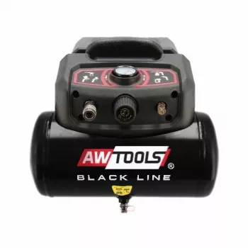 Gaisa kompresors AWTools AC6 6L 1,5 ZS pārnēsājams tvertnes, vienpakāpes 1,5 ZS, 6 L ietilpība