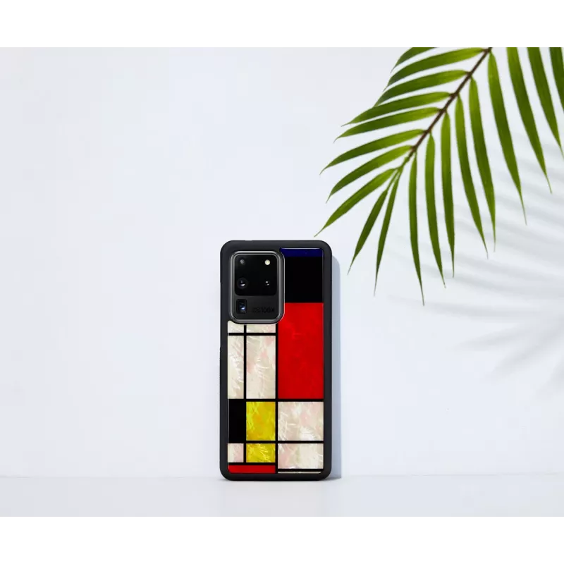 Aizsargājošs tālruņa maciņš iKins Samsung Galaxy S20 Ultra — Mondrian Melns