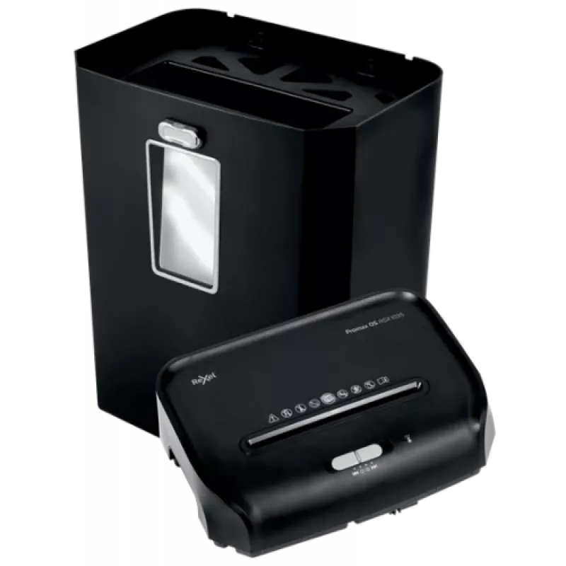 Rexel ProMax QS RSX1035 šķērsgriezuma papīra smalcinātājs P4, šķērsgriezuma smalcināšana, 22 cm, 4 x 40 mm, 35 L, 460 loksnes, 58 dB