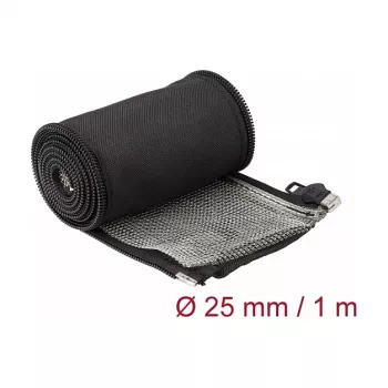 DeLOCK EMI ekranējošā pītā uzmava 1 m x 25 mm melna
