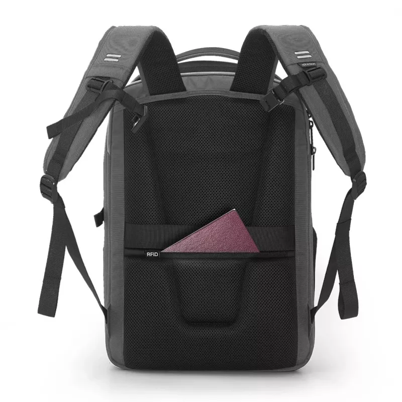 Mugursoma XDDESIGN Bizz pelēka P705.932 — ūdensizturīga, viegla pilsētas mugursoma