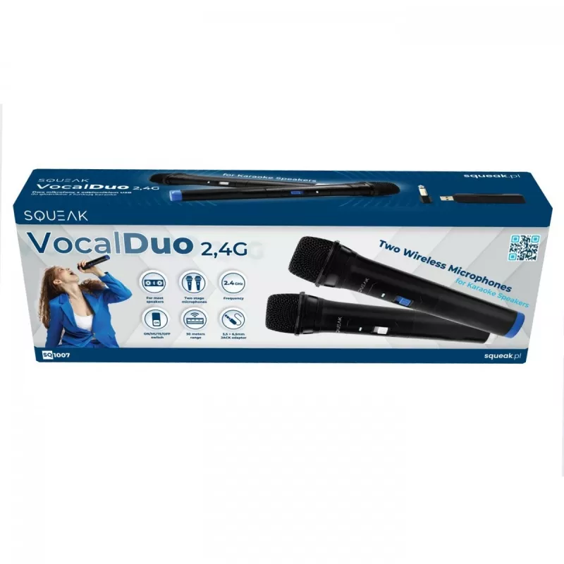 KARAOKES MIKROFONU KOMPLEKTS VOCALDUO 2,4G SQ1007