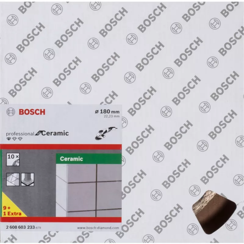 Dimanta griešanas disks keramikai Bosch Professional Ø180 mm, 10 gab., urbums 22,23 mm