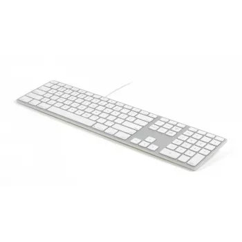 Matias FK318B-UK tastatūra alumīnija Mac centrmezgls 2xUSB kosmosa pelēkā — mehāniska Mac saderīga tastatūra ar integrētu USB centrmezglu