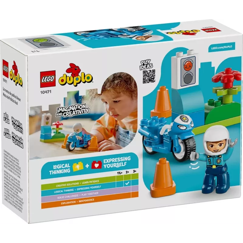 LEGO DUPLO 10471 Zilais policijas motocikls