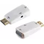 Kabeļa savienotāja adapteris S/CONN 10-01001 HDMI Type A VGA D-Sub 3.5mm Balts
