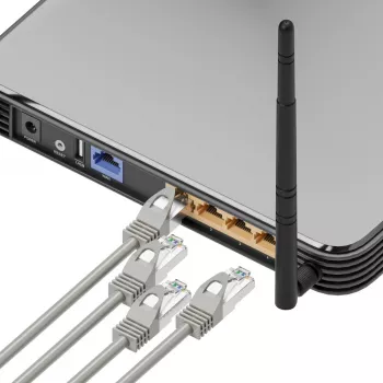 Ethernet ielāpu vads Extralink Cat 5e UTP, 10 m, RJ-45–RJ-45, pelēks