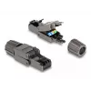 Tīkla kabelis DeLOCK RJ45 spraudnis Cat.8.1 STP bez instrumentiem Melns