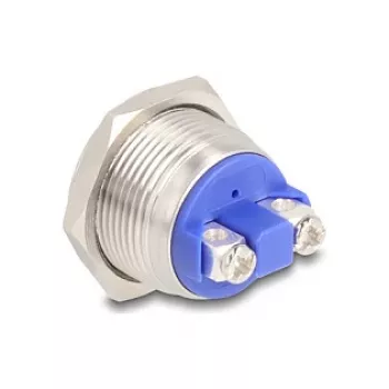 Spiedpogas slēdzis DeLOCK 22040 2P niķelis nerūsējošais tērauds 250V 5A