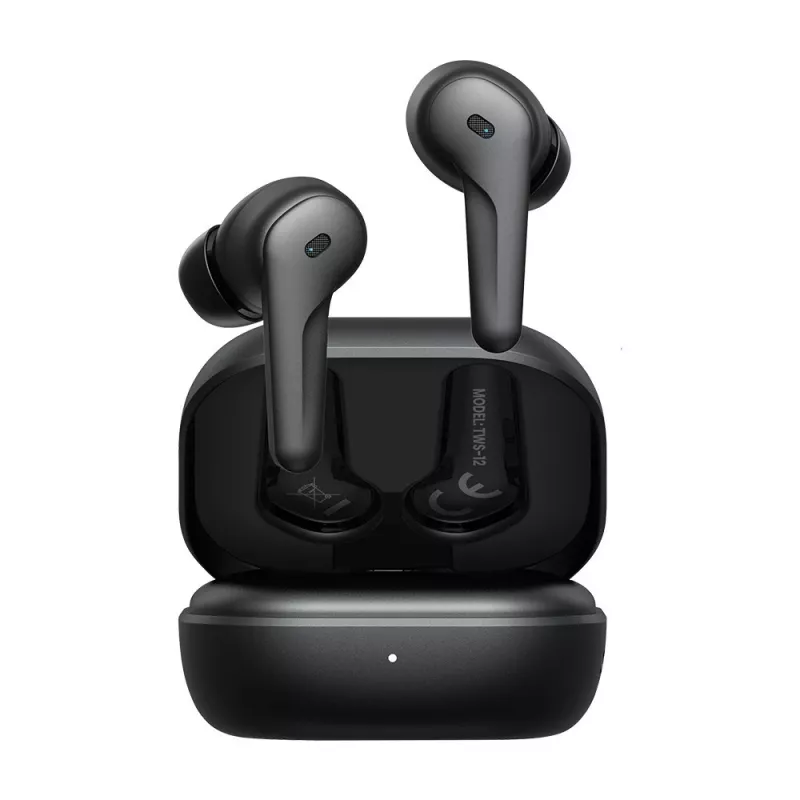 SAVIO in-ear TWS headset TWS-12, Bluetooth 5.3, built-in mic, Melns