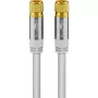Goobay SAT antenas kabelis (135 dB tips), 4x ekranēts, 5 m, balts - zeltīti kontakti, F-spraudnis > F-spraudnis (70644)