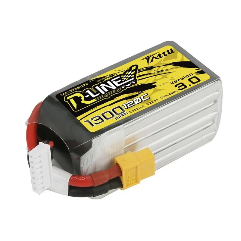 Tattu R-Line Version 3.0 1300mAh 22.2V 120C 6S1P XT60 akumulators